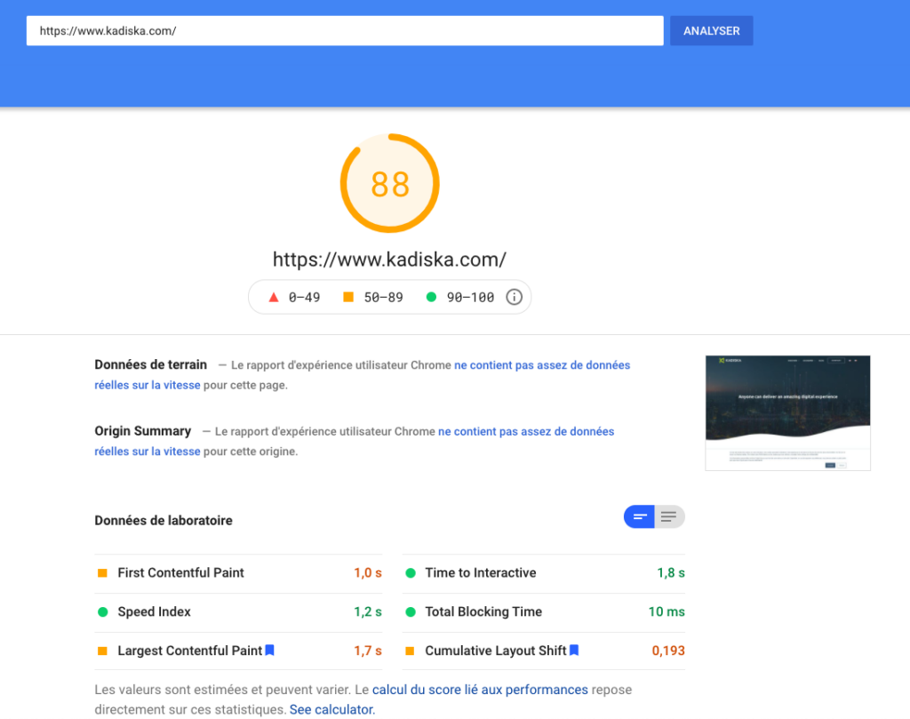 Google Page Insights to test the performance of a web page